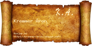 Kremmer Áron névjegykártya